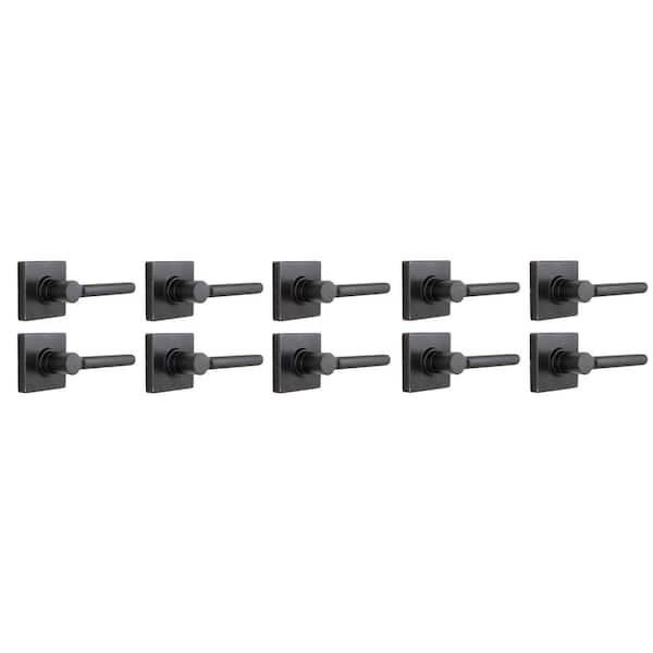 Tonebridge Aged Bronze Hall/Closet Door Lever with Square Rose 10-Pack