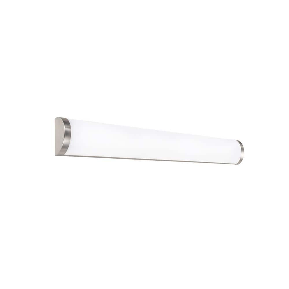 WAC Lighting Fuse 27 in. 3000K Brushed Nickel ENERGY STAR LED Vanity Light  Bar and Wall Sconce WS-180227-30-BN The Home Depot
