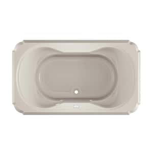 MARINEO 72 in. x 42 in. Rectangular Soaking Bathtub with Center Drain in Oyster
