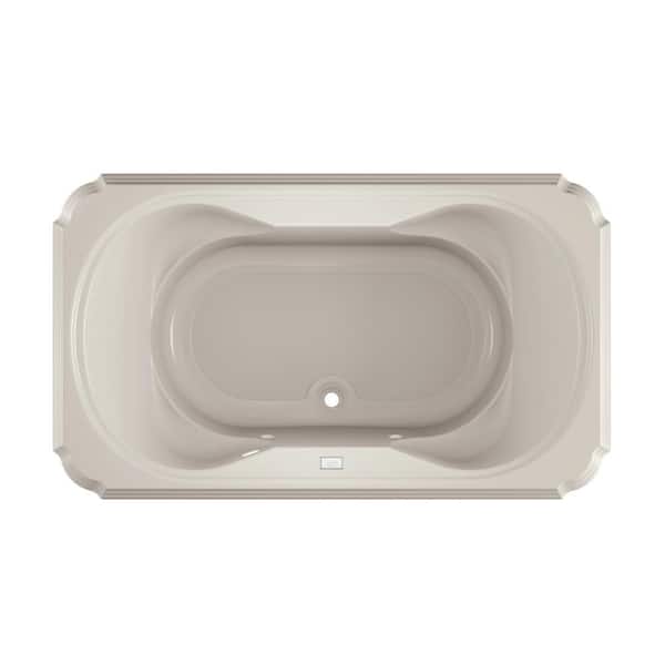 JACUZZI MARINEO 72 in. x 42 in. Rectangular Soaking Bathtub with Center Drain in Oyster