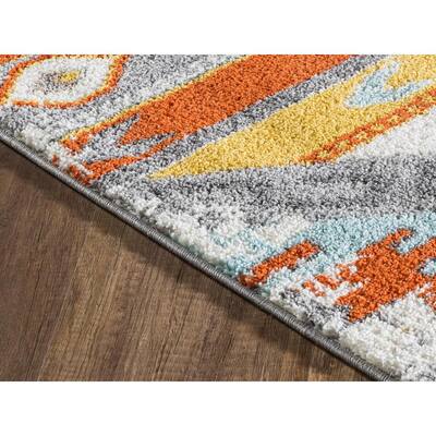 Ava Orange Boho 8 ft. x 10 ft. Area Rug