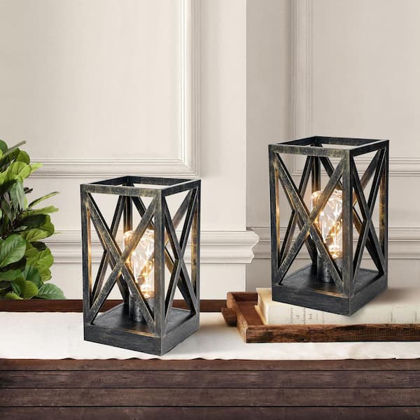 2 Pack - Metal Lantern Table Torches