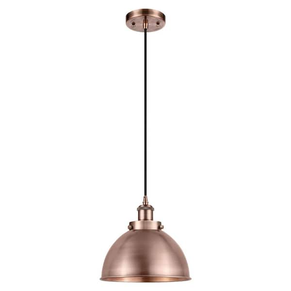Ballston Urban 60-Watt 1-Light Antique Copper Standard Mini Pendant Light with Metal Shade
