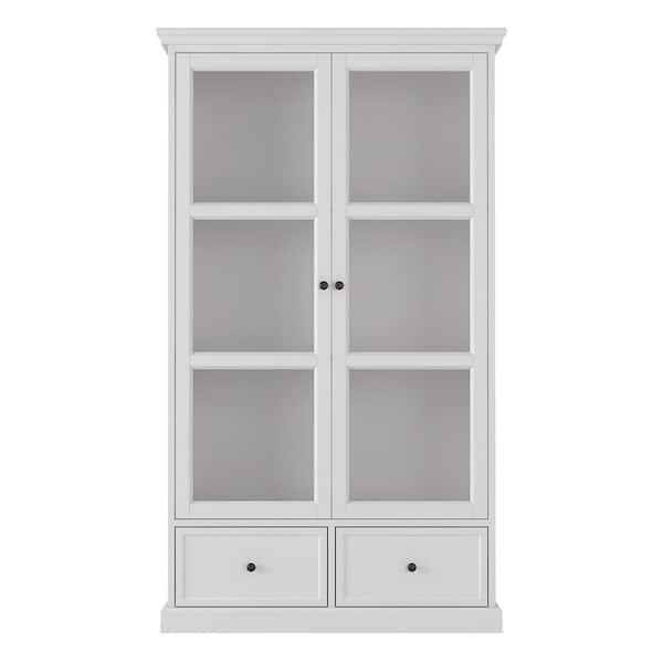 FUFU&GAGA 39.4 in. W x 15.7 in. D x 70.9 in. H White Wood Freestanding ...