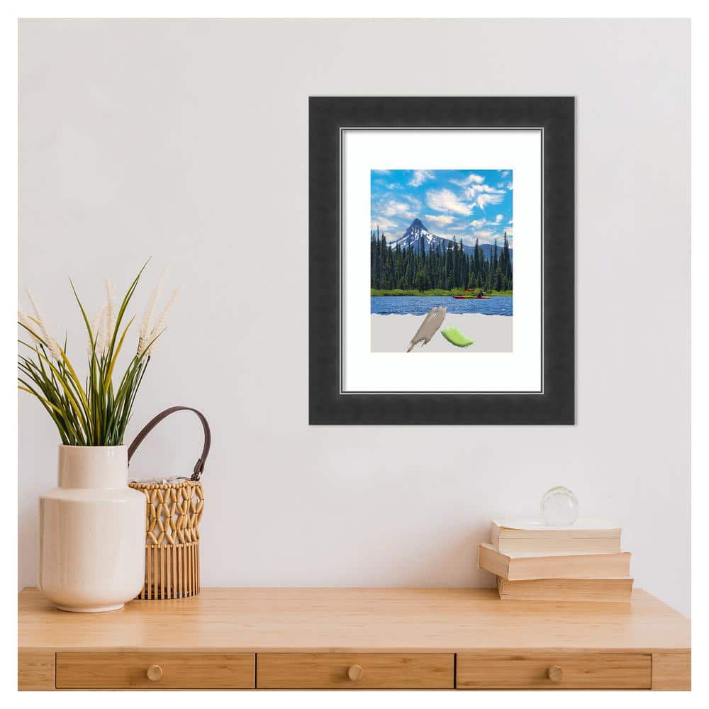 Matte Black Wood and Plastic 14" x 17" Picture Frame