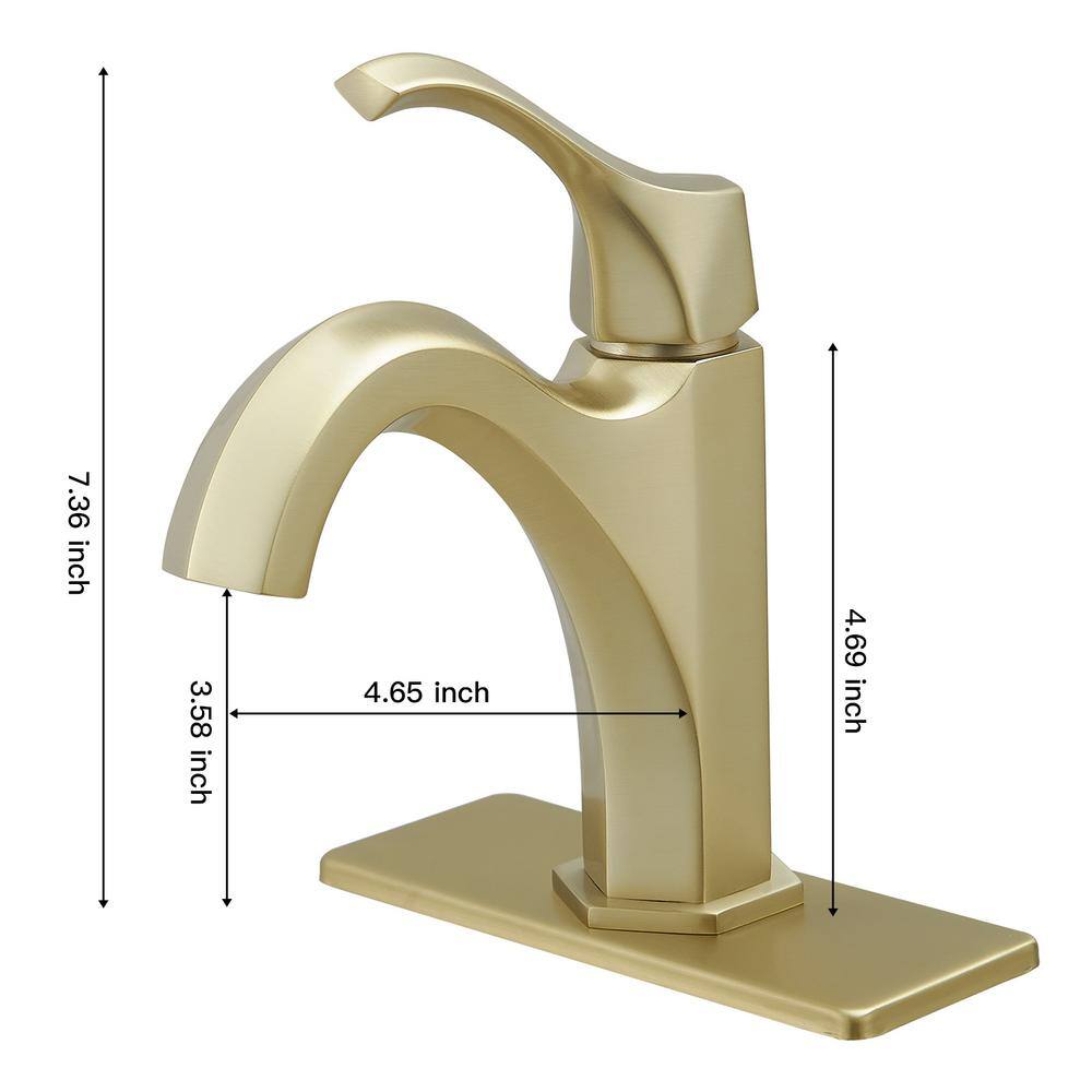Brushed Gold Single-Handle Modern Bathroom Faucet