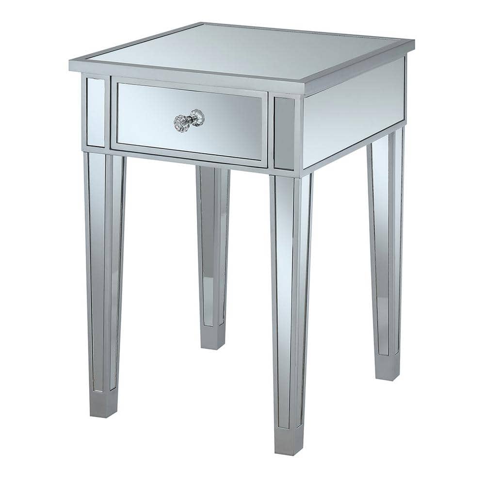 Gold Coast 18" Square Mirrored End Table with Fir Wood Base