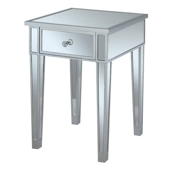 Convenience Concepts Gold Coast Silver Mirrored End Table