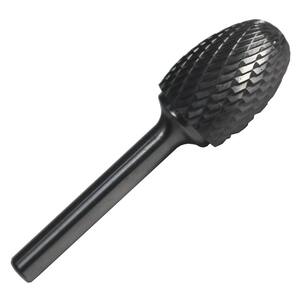 1/2 in. x 7/8 in. Oval Solid Carbide Burr Rotary File Bit with 1/4 in. Shank for Aluminum