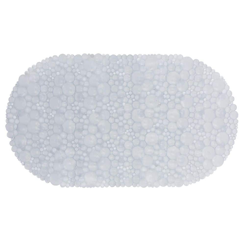 15 in. x 26.5 in. Oval Bubble Bath Mat in Clear