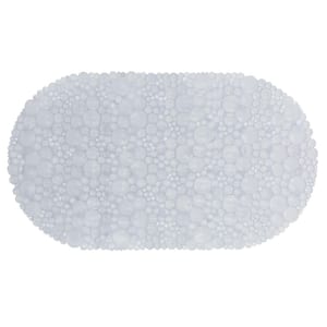 Bubbles Non-Slip Oval Bathtub Mat Clear Grey 28 L X 15 W 7215180 - The Home  Depot