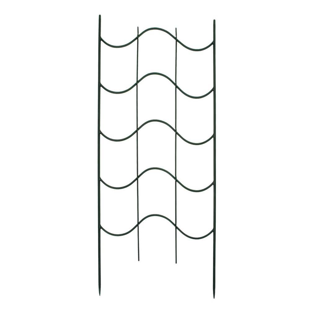 77-Inch Black Wrought Iron Wave Garden Trellis