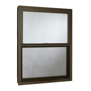 35.5 in. x 47.25 in. Double Hung Aluminum Window with Low-E Glass and Screen, Brown