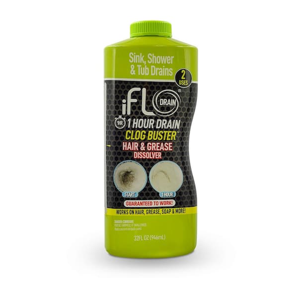 32 oz. 1-Hour Drain Clog Buster, Drain Cleaner and Clog Remover, For Clogged and Slow-Moving Sink, Tub and Toilet Drains