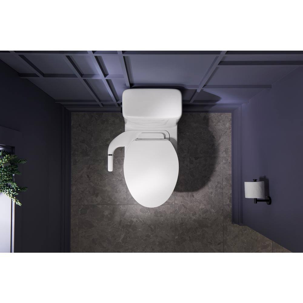 White Manual Bidet Attachment with Dual Self-Cleaning Nozzles