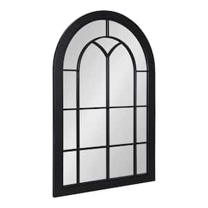 Joffrey 36.00 in. H x 24.00 in. W Black Arch Farmhouse Framed Decorative Wall Mirror