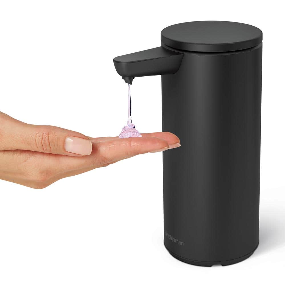 simplehuman 9 oz. Automatic Sensor Pump, Touchless Liquid Soap Dispenser, Matte Black Steel