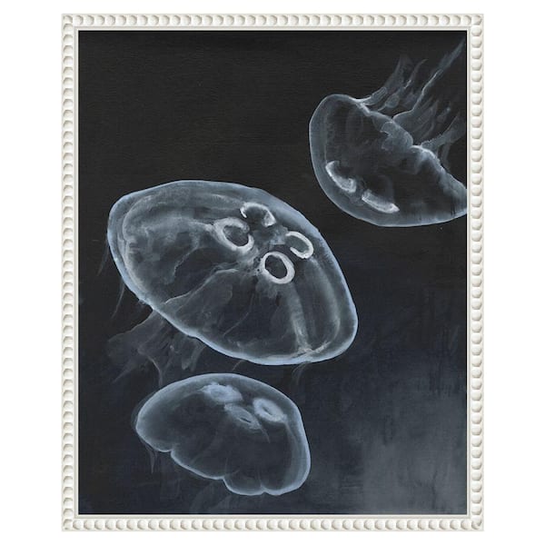 Amanti Art Jellyfish Heaven I by Michael Willett 16 in. W x 20 in. H. Canvas Wall Art Print Framed in White