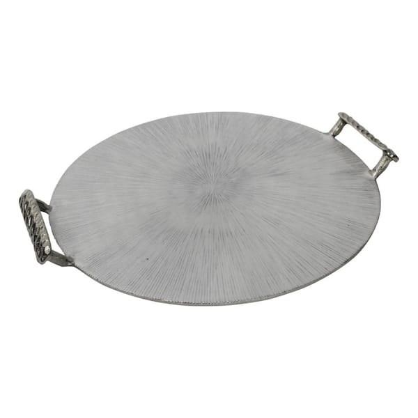 Benjara Silver Decorative Tray