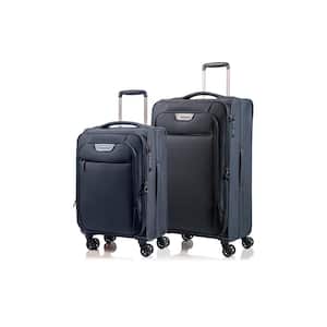 Softech 26 in., 20 in. Navy Softside SMART Luggage set with USB charging port (2-piece)