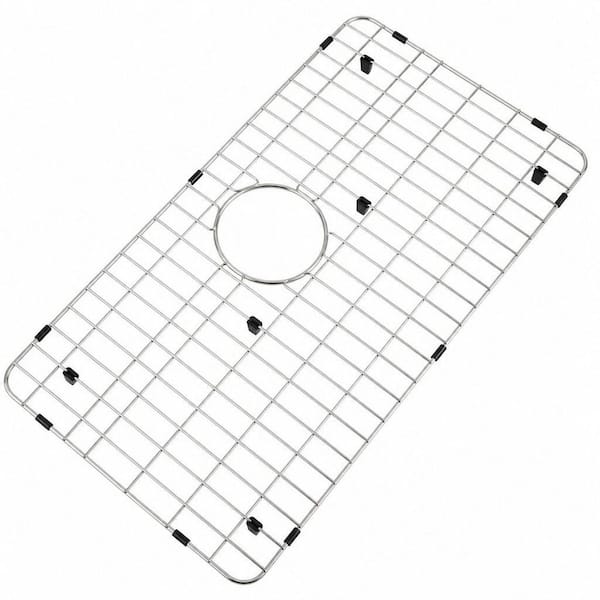 26 in. L x 14 in. W Stainless Steel Kitchen Sink Bottom Grid with Rear Drain, Sink Protector for Single Bowl Sinks