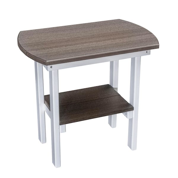 American Furniture Classics Adirondack Series White Rectangular Table High Density Polyethylene Plastic Outdoor Table