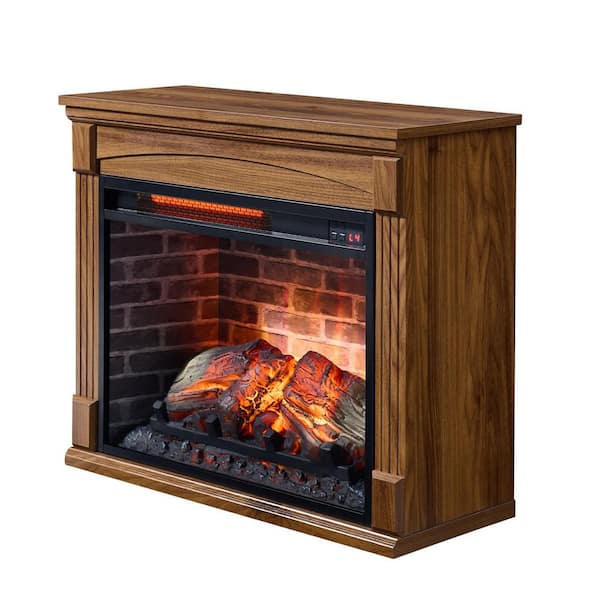 Tidoin 28 Freestanding Infrared Electric Fireplace in Dark Oak