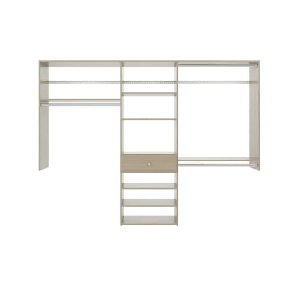 Closet Evolution 14 in. D x 96 in. W x 72 in. H Rustic Grey Perfect Fit Wood Closet Kit