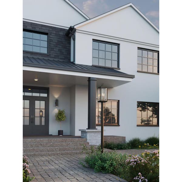 Cylinder Collection 6" Black Modern Outdoor Up and Down Light Aluminum Wall Lantern Light