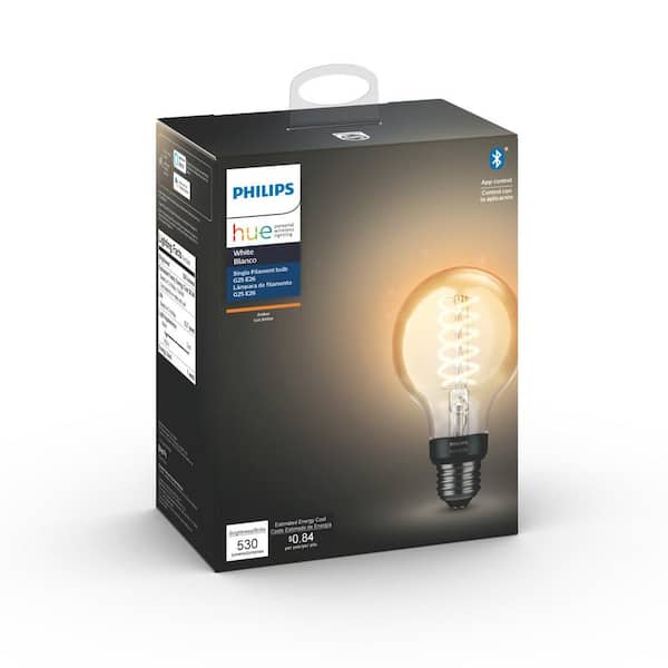 Philips Hue G25 LED 40W Equivalent Wireless Edison Smart Light Bulb with Bluetooth 551796 - The Home Depot