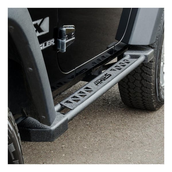 Aries Black Steel Rocker Step Guard Running Boards, Select Jeep Wrangler JK  2074100 - The Home Depot