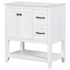 29.4 in. W x 17.9 in. D x 33 in. H Bath Vanity Cabinet without Top in White