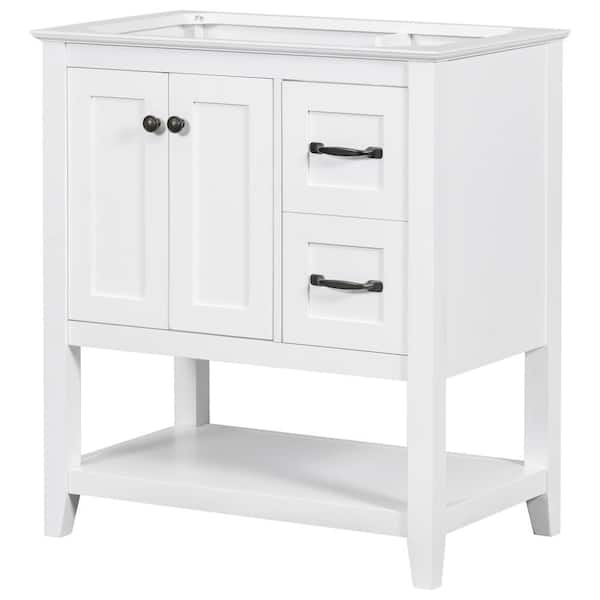 Tileon 29.4 in. W x 17.9 in. D x 33 in. H Bath Vanity Cabinet without Top in White