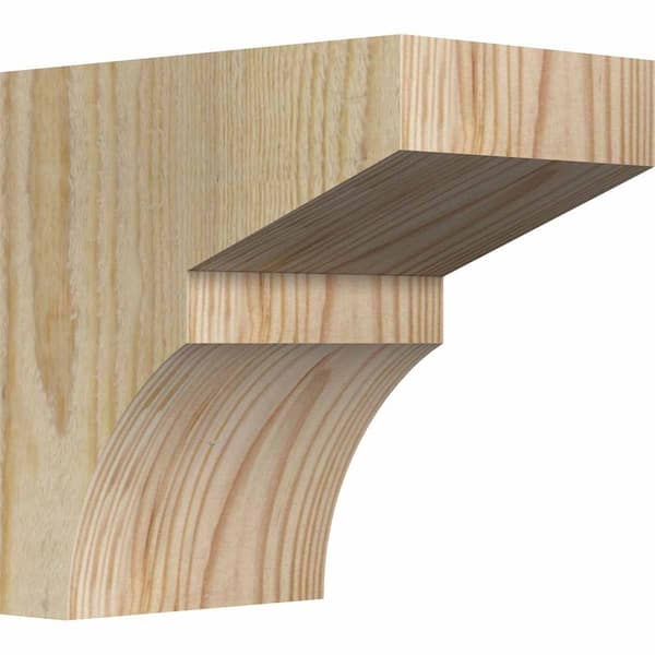 Ekena Millwork 4 in. x 6 in. x 6 in. Douglas Fir Monterey Rough Sawn Corbel
