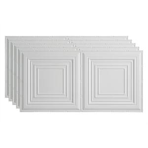 Traditional #3 2 ft. x 4 ft. Glue Up Vinyl Ceiling Tile in Gloss White (40 sq. ft.)