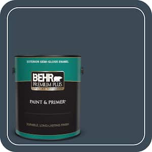 1 gal. #BXC-26 New Navy Blue Semi-Gloss Enamel Exterior Paint & Primer