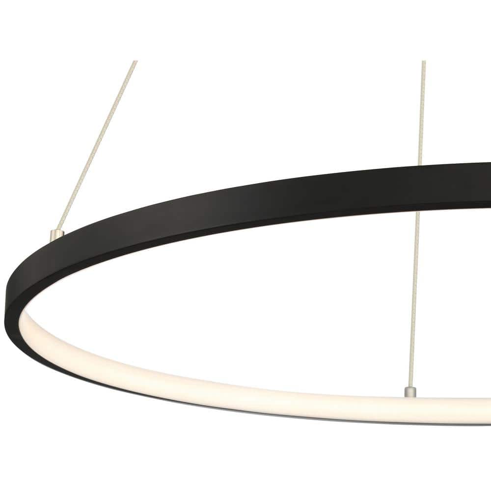 Anello Circular Matte Black LED Pendant Chandelier