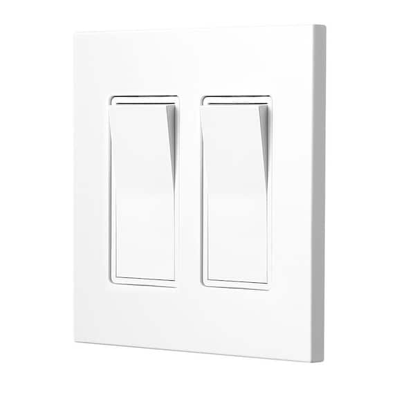 (5-Pack) 2-Gang White Rocker Polycarbonate Wall Plate TR9603-2D
