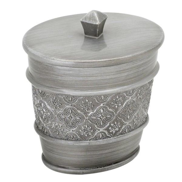 India Ink Gatsby Cotton Ball Holder in Antique Pewter