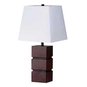 27 in. Brown Standard Light Bulb Bedside Table Lamp