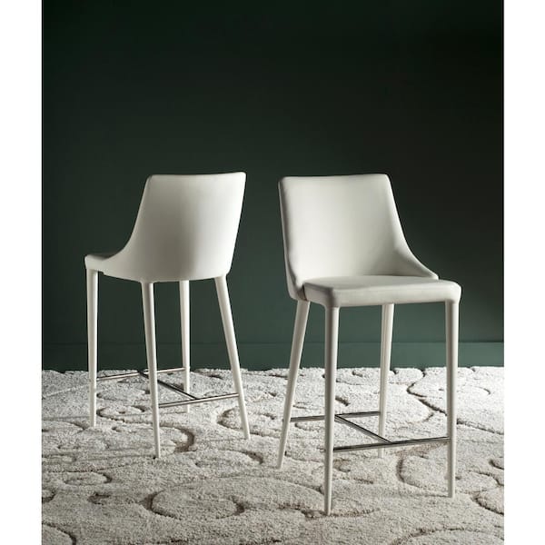 SAFAVIEH Summerset 26 in. White Counter Stool (Set of 2)
