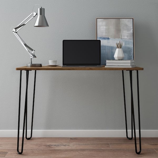 19.5 in. Brown Computer Desk with Hairpin Legs