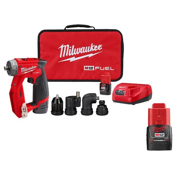 Milwaukee M12 FUEL 12-Volt Lithium-Ion Brushless Cordless 4-in-1 Interchangeable 3/8 in. Drill Driver Kit with 2.0 Ah Battery