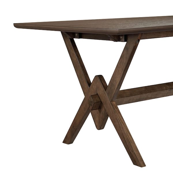 Harper & Bright Designs Scandinavian Style Rectangular Walnut Wood