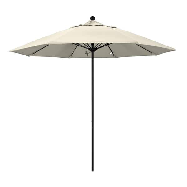 California Umbrella 9 ft. Black Aluminum Commercial Market Patio ...