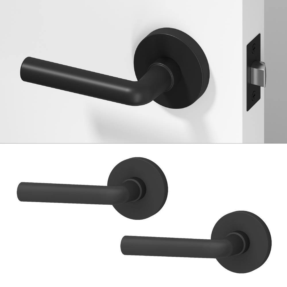 Arc Metal Matte Black Passage Hall/Closet Round Door Handle with Round Rosette 2-Pack price history on PriceWatchPro
