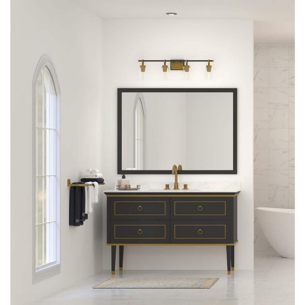 Progress Lighting Cassell 33.87 in. 4-Light Vintage Brass and
