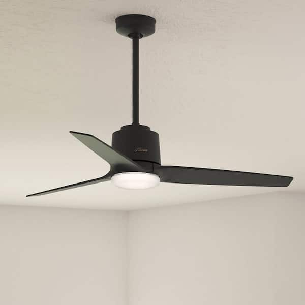 Moxie 52 in. Integrated LED Indoor Matte Black Ceiling Fan with Light Kit and Remote Control