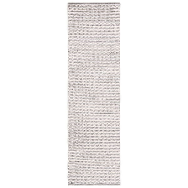 Natura 2 ft. x 9 ft. Ivory/Light Gray Basket Marle Runner Rug