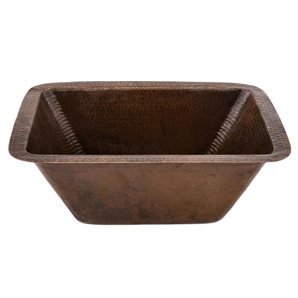 17" Rectangular Oil-Rubbed Bronze Copper Prep Sink